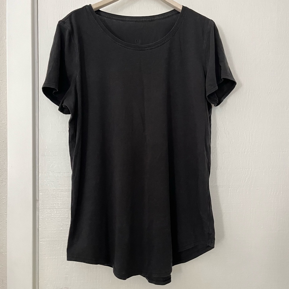 Lululemon Black "Love Crew" Short Sleeve Scoop Neck Tee Shirt 6 - Picture 2 of 4